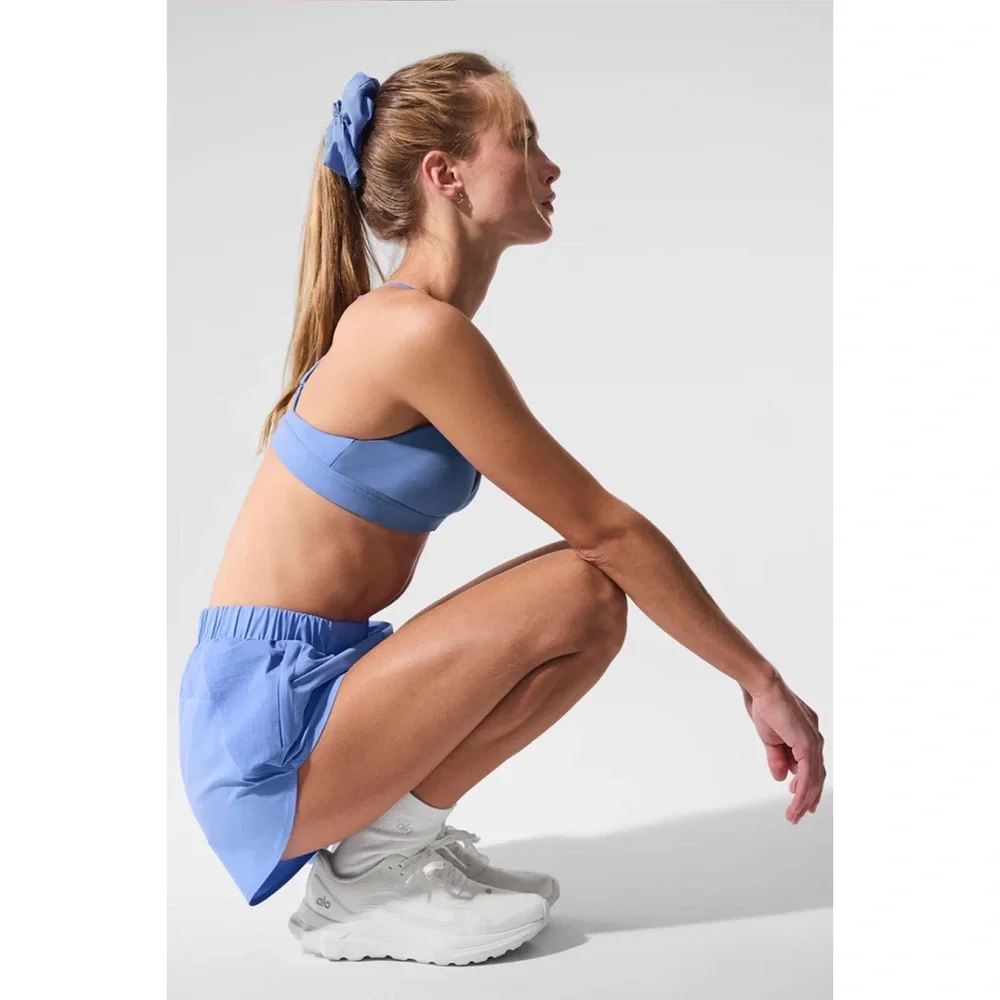Alo Yoga Splendor Bra Crystal Clear Blue/White S